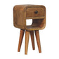 Solid Wood Extra Mini Oak-ish Curve Lower Bedside Table