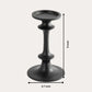 Modern Black Aluminum Candle Holder for Home Decor, 8 Inches