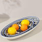 Ceramic Hand Painted Decorative Oval Plate | Floral Bleu Collection