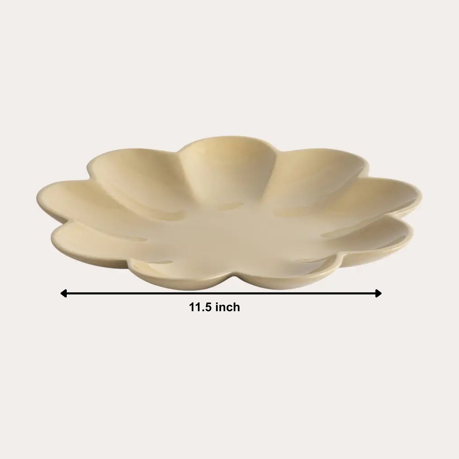 Decorative Petal Tray | Beige | Aluminum