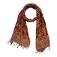 Handmade Batik Scarf, Soft Cotton, Sunlit Garden, Red Burgundy