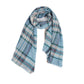 Cabin Morning Plaid Wool Scarf - Blue