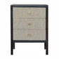 Solid Wood Faux Leather Nightstand