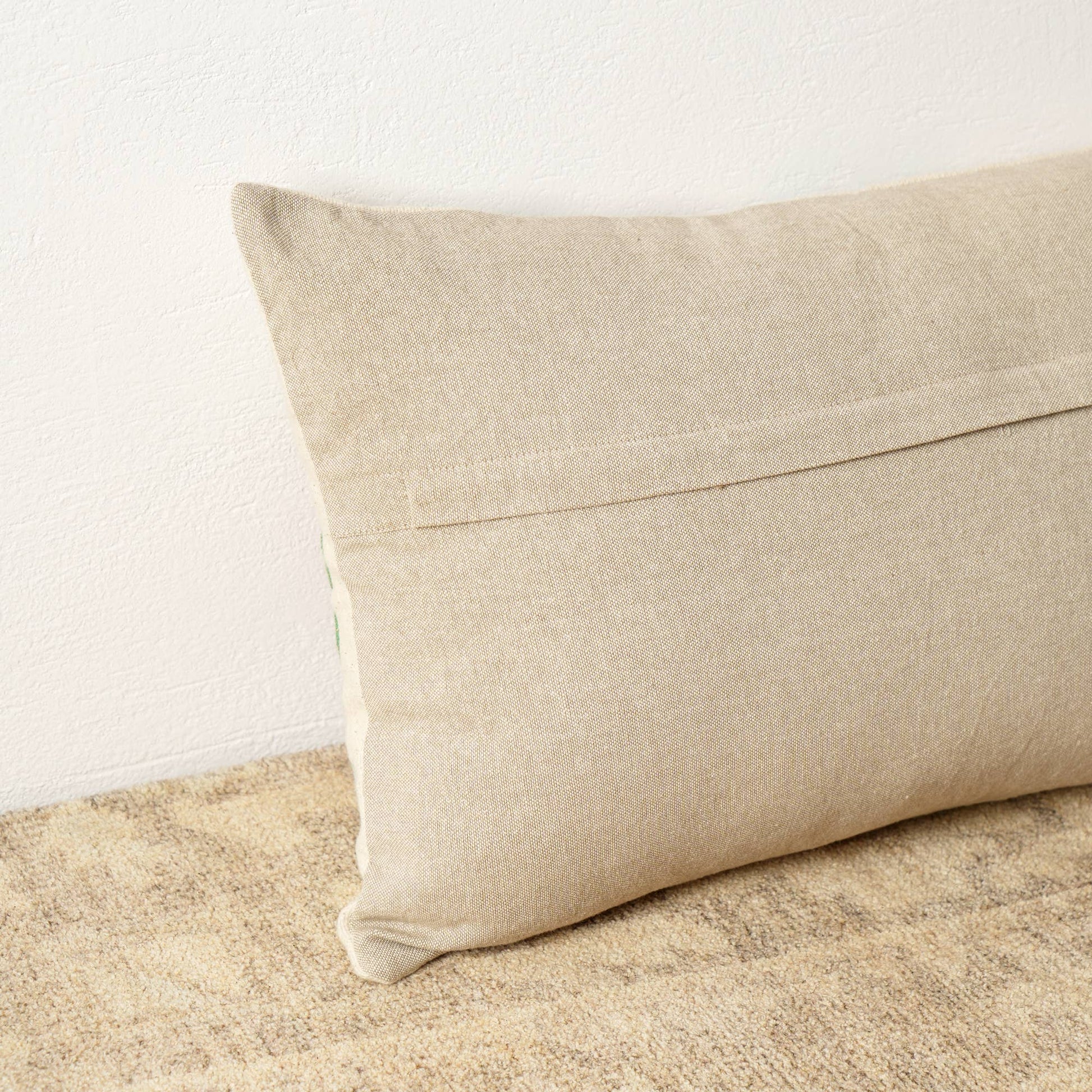 Suzani Embroidered Multicolor Lumbar Throw Pillow - 26" X 14"