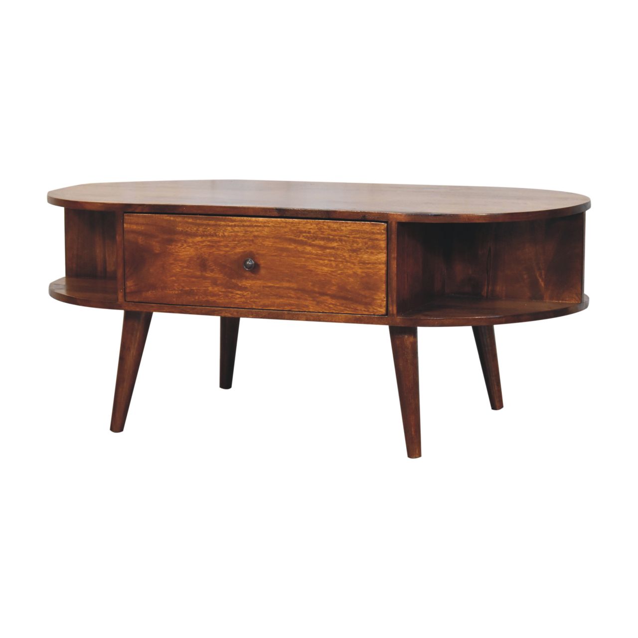 Solid Wood Oval Coffee Table