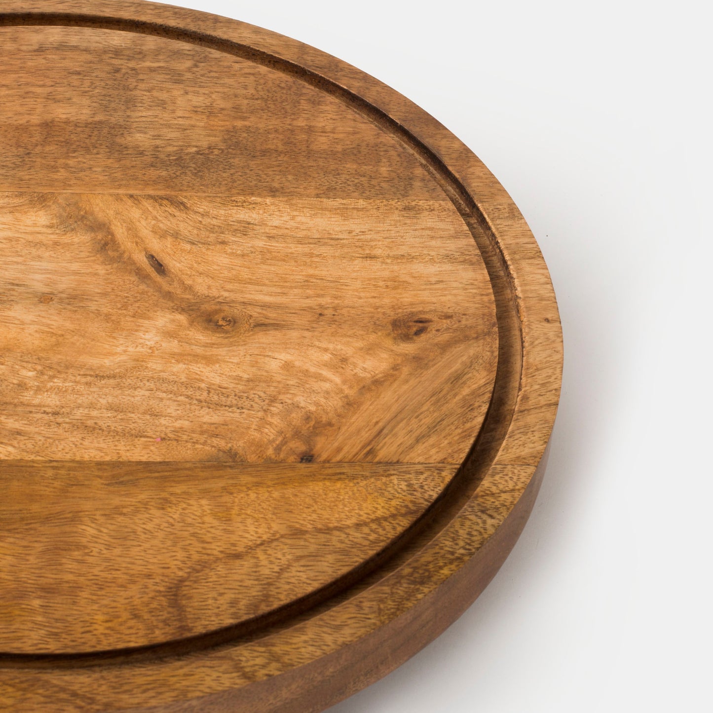 Handcrafted Mango Wood Footed, 360-degree Rotating Cake Stand
