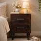 Solid Wood Spindle Mocha Bedside Table