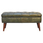 Solid Wood Harbour Leather Upholstered Bench