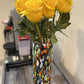 Glass Vase with Confetti Carmen Design