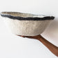 Orbit Hand-Felted Wool Natural White and Black Bowl