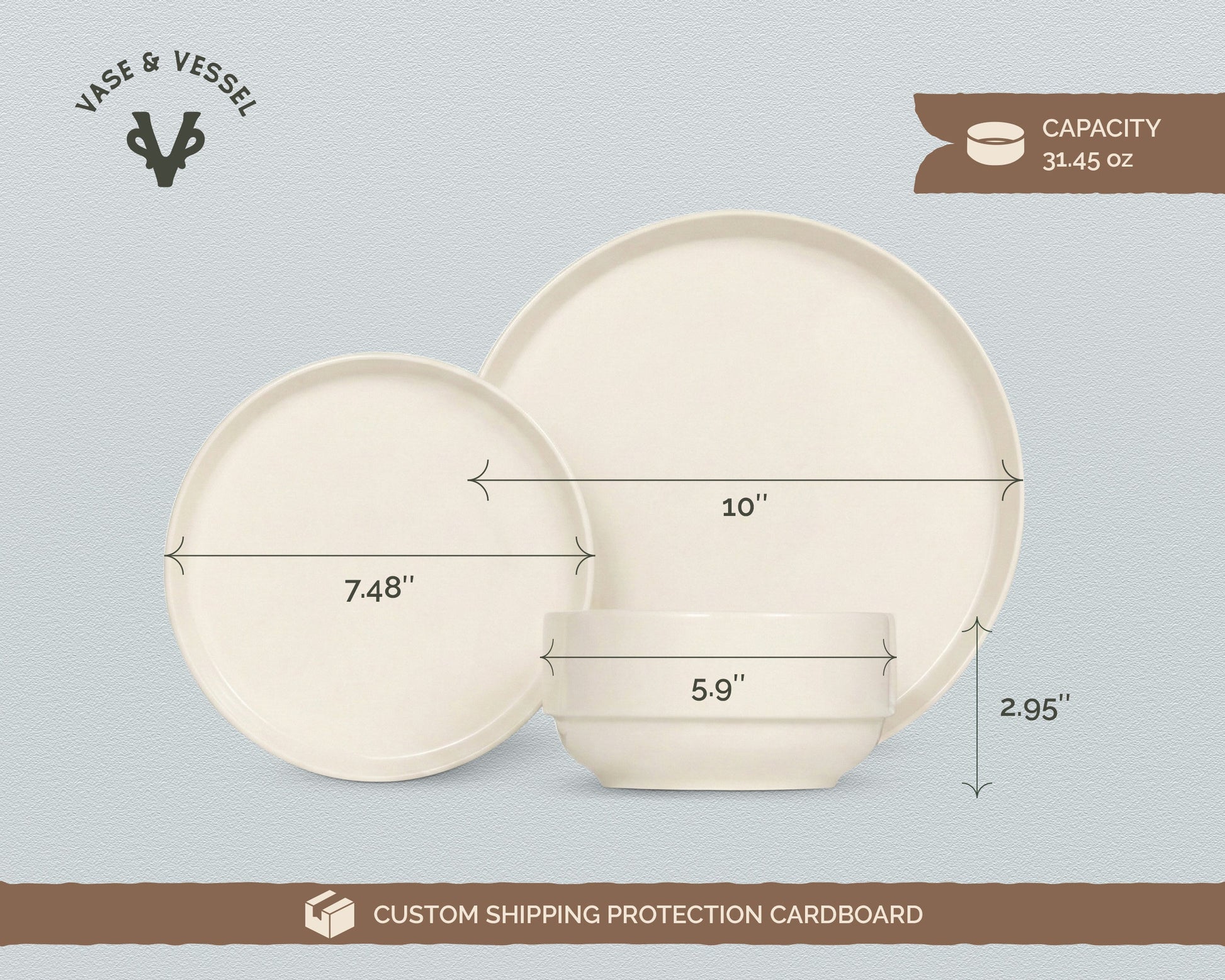 Dinnerware Set, 12 Piece Service for 4, Ceramic, Cambridge Classics