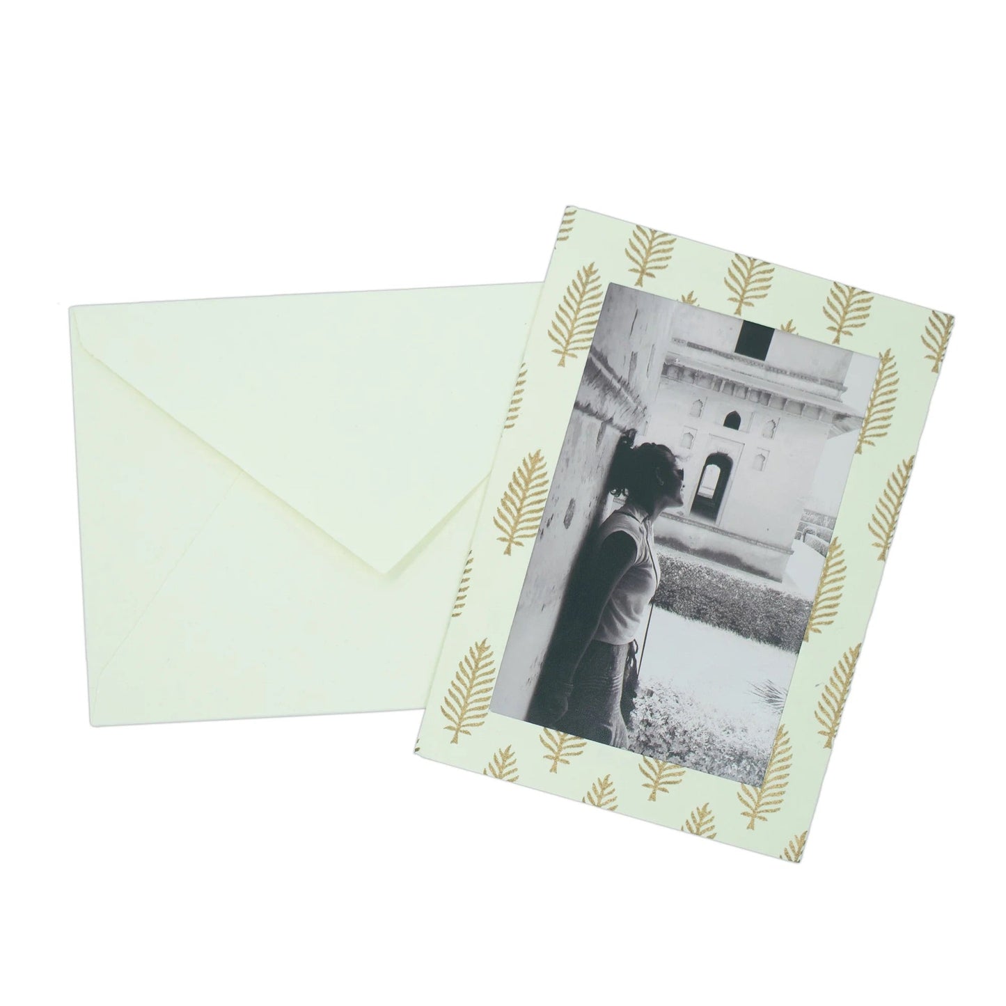 Handmade Photo Note Cards | Upcycled Tree-Free Paper | GOLDEN LEAF | Fair Trade | Set of 8