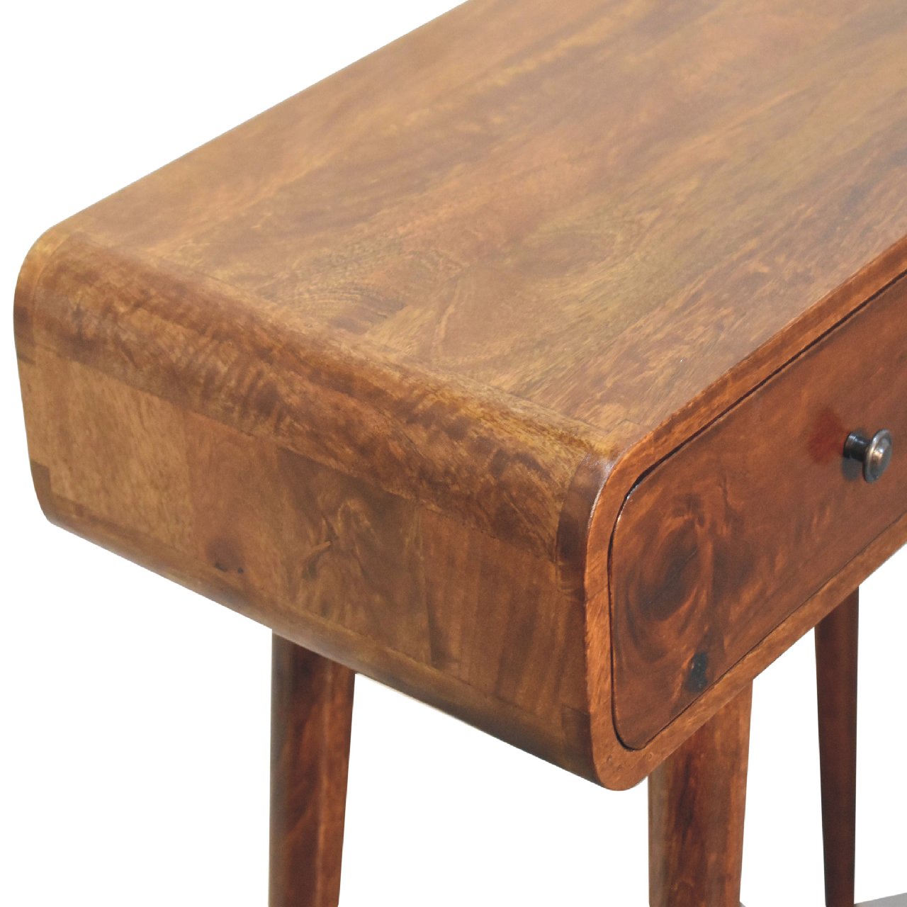 Solid Wood Chestnut Curved Hallway Table