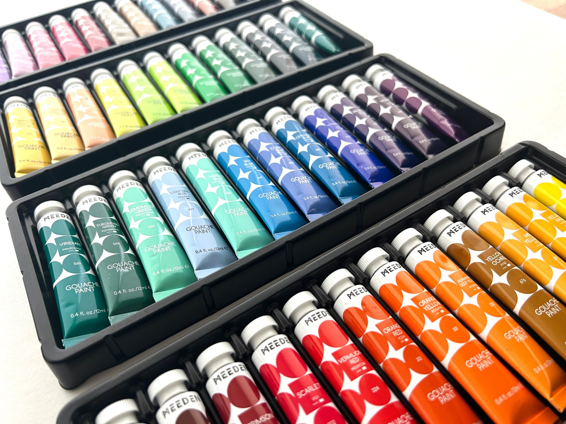 48-Color Gouache Paint Set for Beginner-Friendly Art Sessions