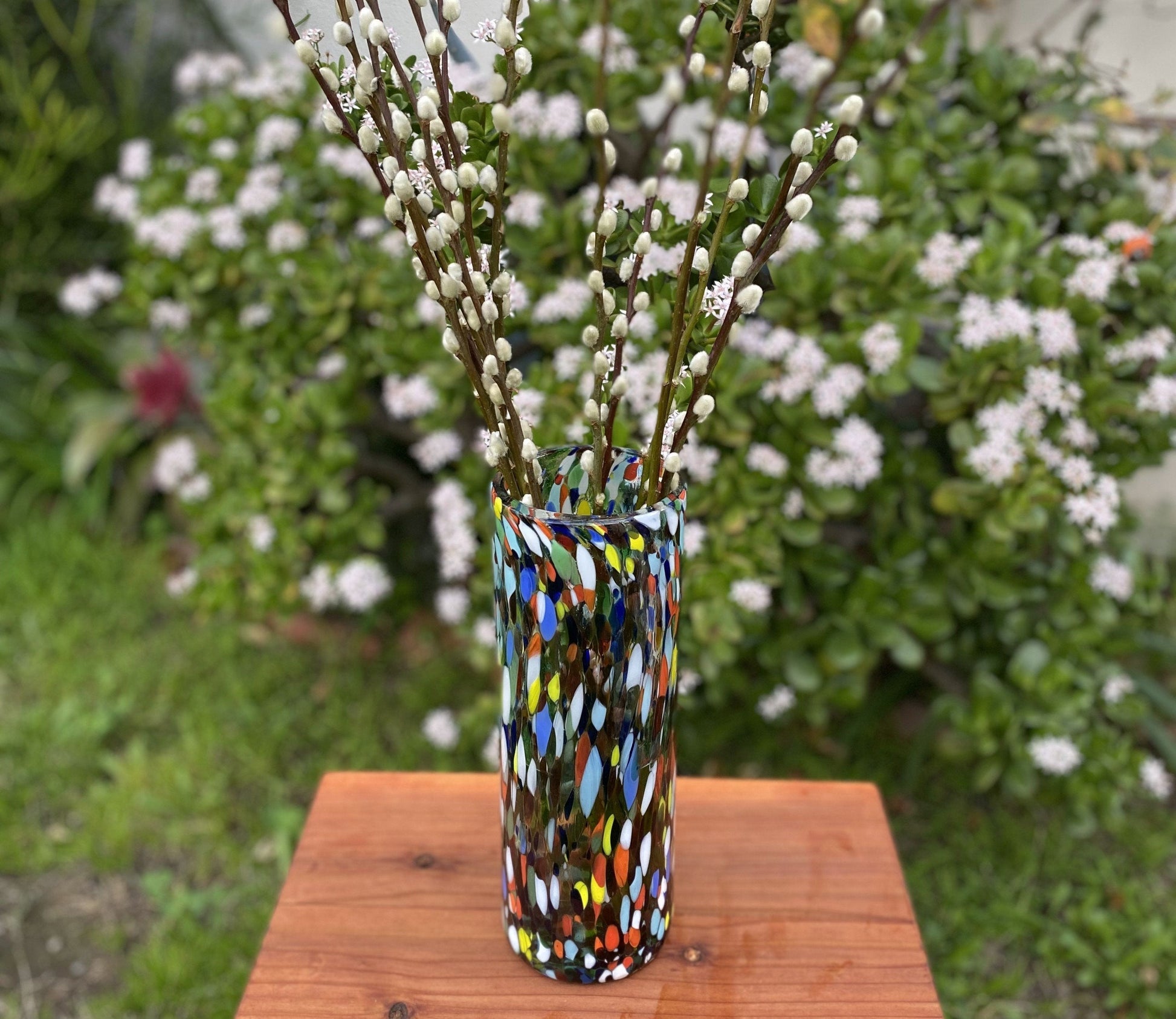 Glass Vase with Confetti Carmen Design