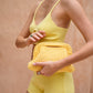 Cali Top Handle Knit Clutch in Butter Yellow