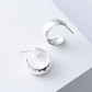 Wide Hammered Hoops, Silver