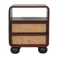 Solid Wood California Walnut Rattan Bedside