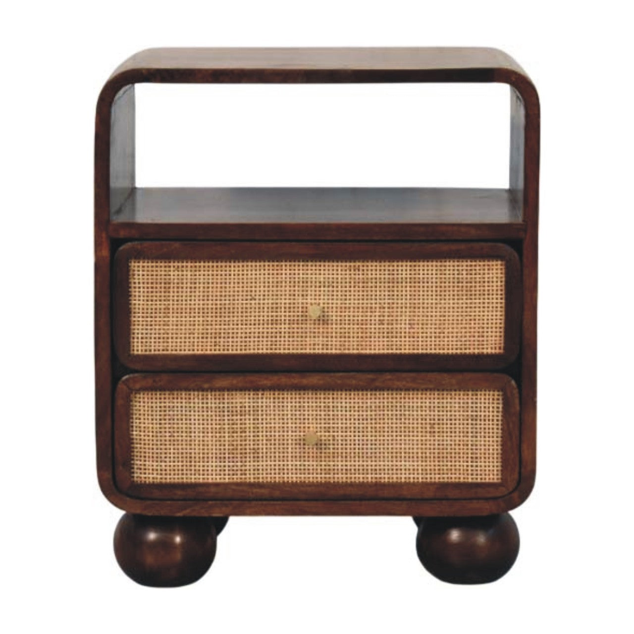 Solid Wood California Walnut Rattan Bedside