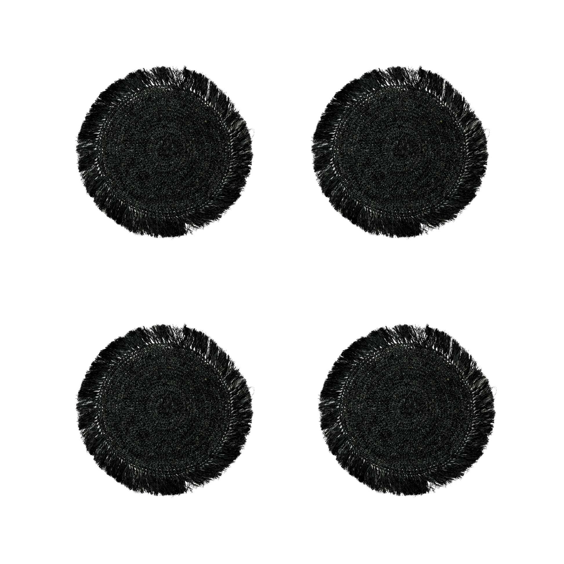 Woven Raffia Circular Placemats - Set of 4