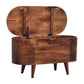 Solid Wood Honey Caramel Rounded Lid-Up Blanket Box