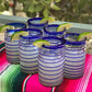 Cobalt Blue Spiral Design Drinking Glasses - Set of 6