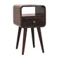 Solid Wood Mini California Walnut Curved Bedside Table