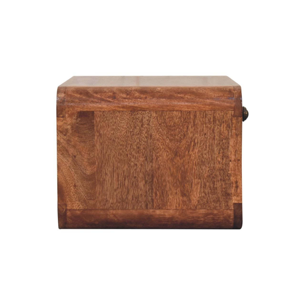 Solid Wood Curved Honey Caramel Wall-Mounted Bedside Table