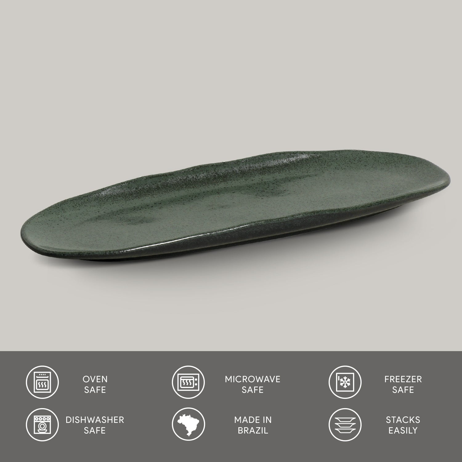 Shallow Organic Oval Platter Large Set of 4