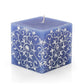 Henna White on Blue Painted Candles