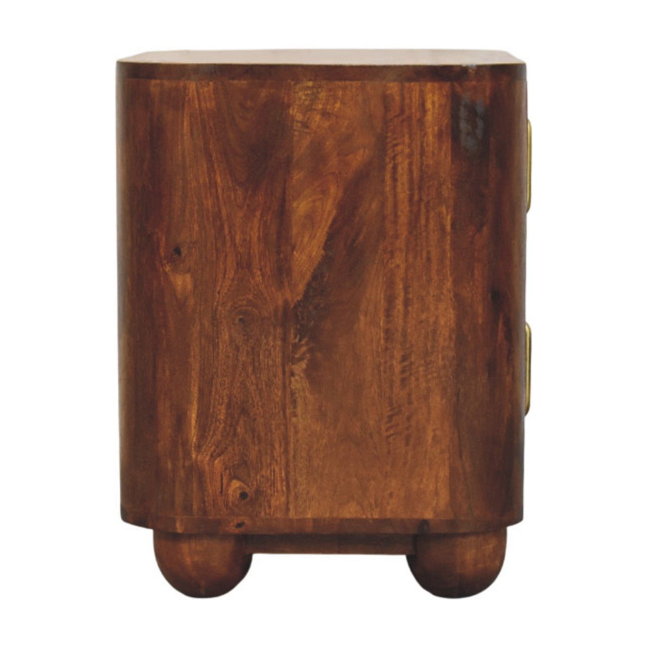Solid Wood Ribera Bedside Table 2 Drawers Brown