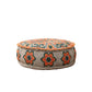 Mandala Pouf with Pompoms | 24x24x8" | Grey | Cotton Fabric