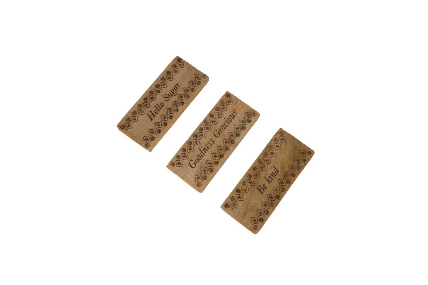 Wooden Word Blocks Set of 3 | Mango Wood | Handmade Décor