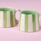 Ceramic Green Stripe  Coffee cup - 3.5 x 2.5 Inches ( Set of 2 )