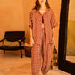 Vanessa Linen Gingham Balloon Pants in Red