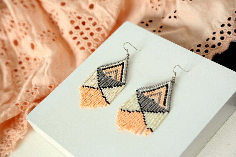 Peach Embera Earrings