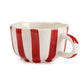 Red Cappuccino Cup | Handpainted Ceramic | 2.9 x 3.9 in