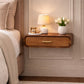Solid Wood Curved Floating Bedside