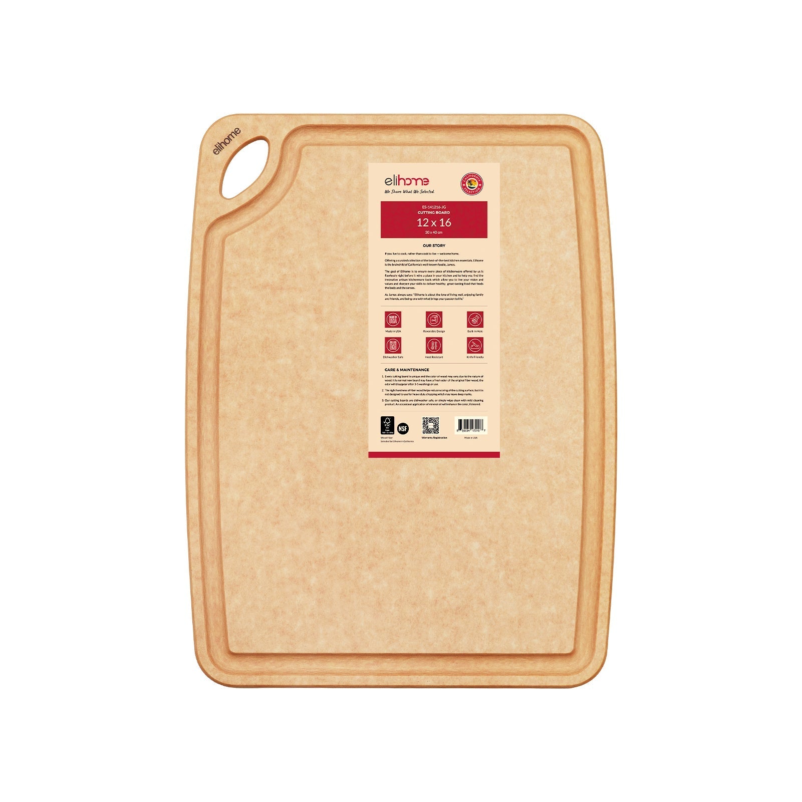 Classic Series 12 x 16 x 1/4 Cutting Board - Large