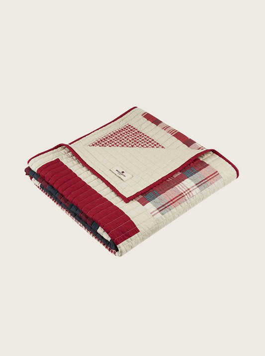 100% COTTON PLAID QUILTED LIGHTWEIGHT THROW 50X70