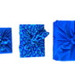 Set of 3 (S, L, XL) Reusable Cloth Furoshiki Gift Wrap | Blue Botanical