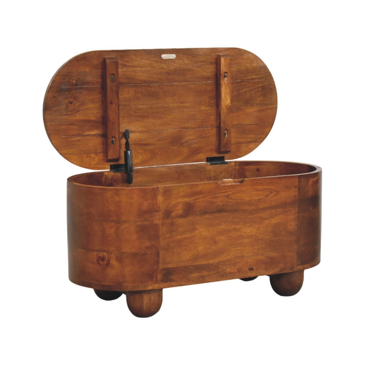 Solid Wood Loren Chestnut Storage Box Brown