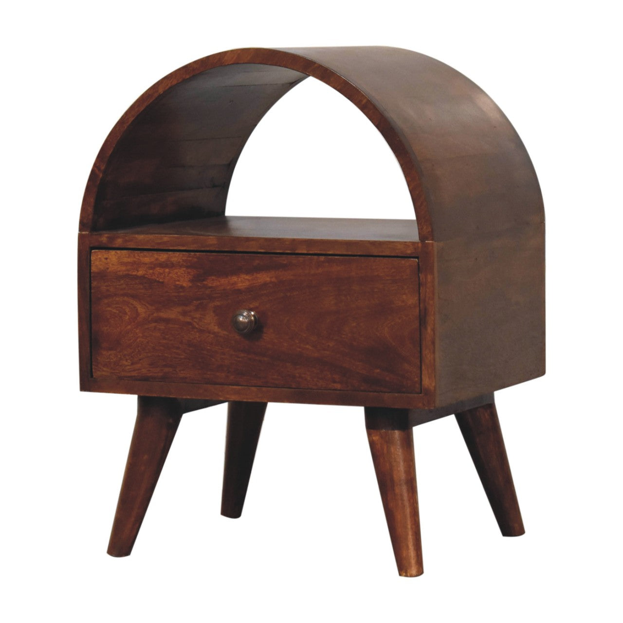 Solid Wood Chestnut Dome Bedside Table