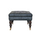 Buffalo Teal Leather Ottoman