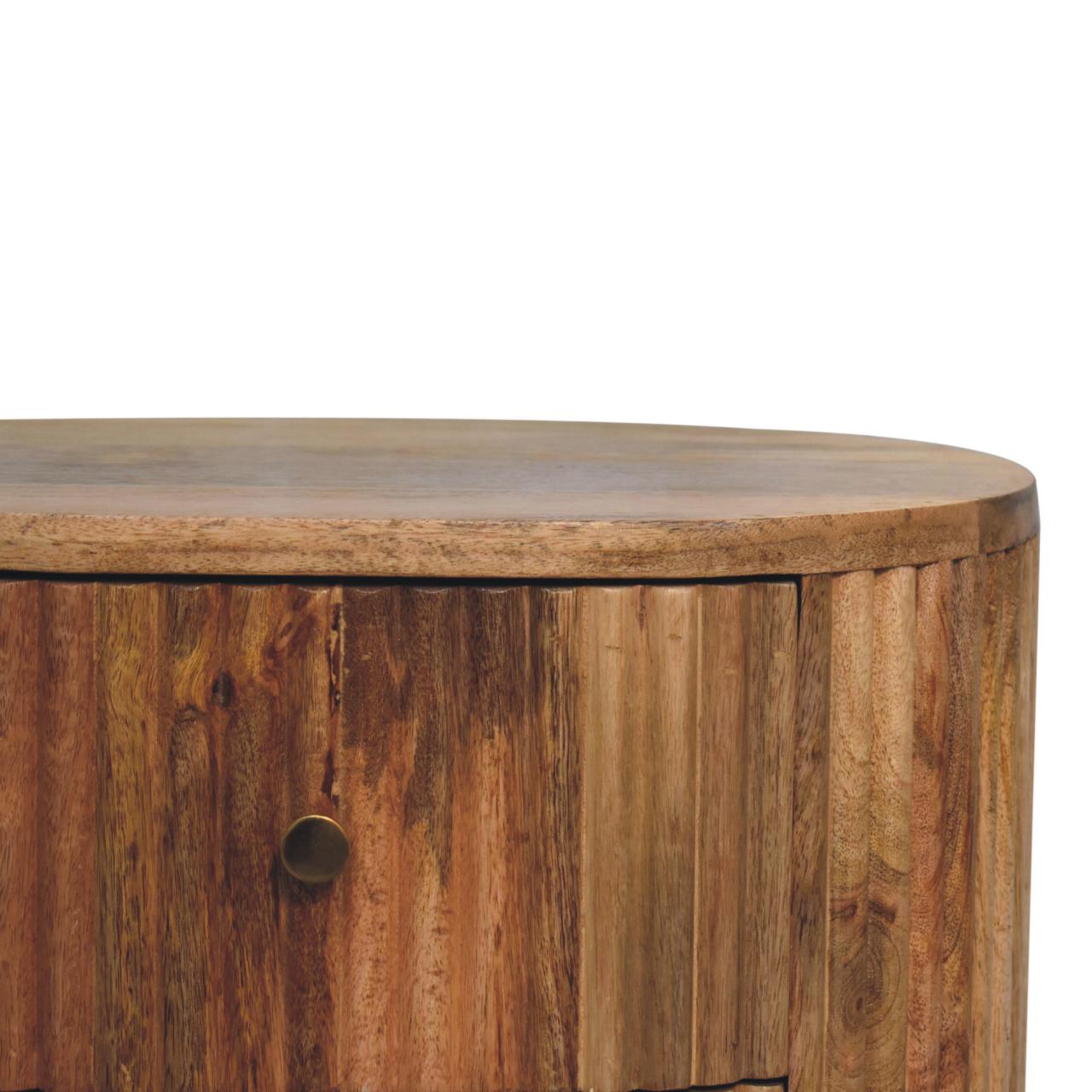 Solid Wood Soba Ball 3-Drawer Bedside Table