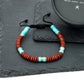 Nomadic Turquoise & Red Jasper Rope Beaded Bracelet