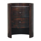 Solid Wood Velvet Mocha Round Side Table