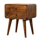 Solid Wood Curved Nightstand