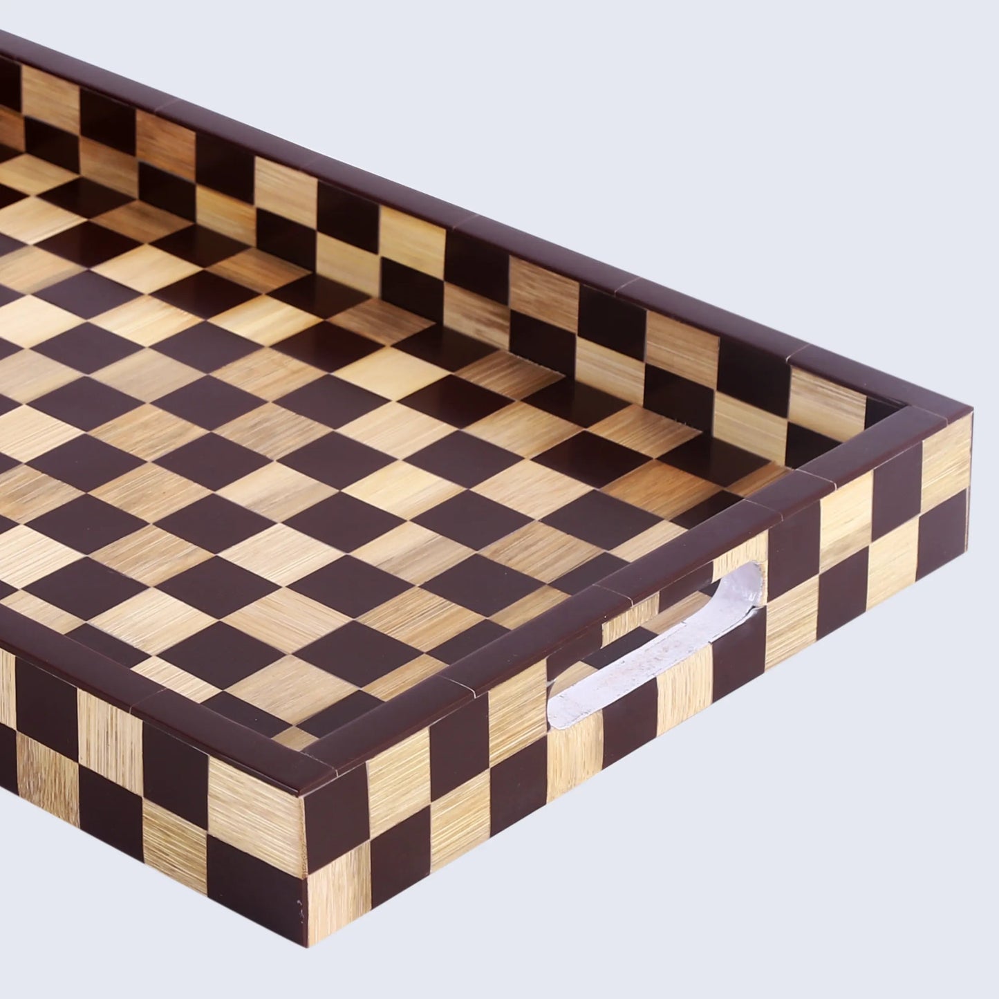 Decorative Trays Optique Bishop Pattern Wood & Resin Inlay Collection in 11x17