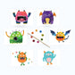 Kids Watercolor Kit, Friendly Monsters Postcard Art Set